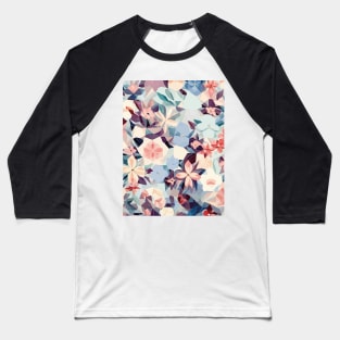 Floral Pattern Polygon style: Geometric Floral Fusion Baseball T-Shirt